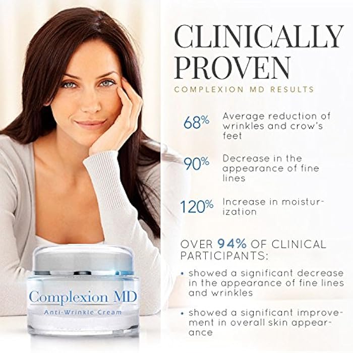 Complexion MD Advanced Anti-Wrinkle Cream – Clinically Tested Multi-Peptide with Hyaluronic Acid – Face Moisturizer for Skin care – Hypoallergenic for All Skin Types – 1 Ounce - Image 3